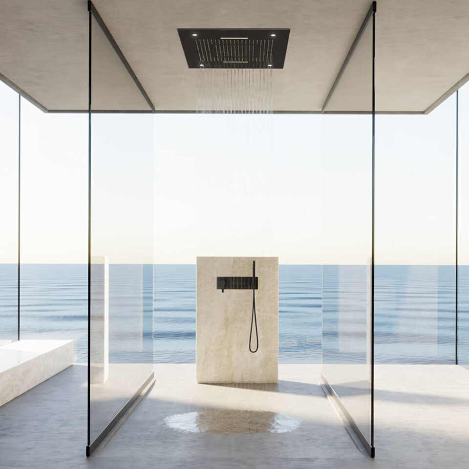 Pushtronic nelja väljundiga dušisegisti komplekt, LED valgustid